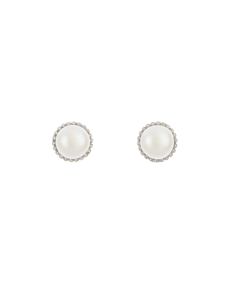 Pearl Earrings - 925 Sterling Silver, Pearl