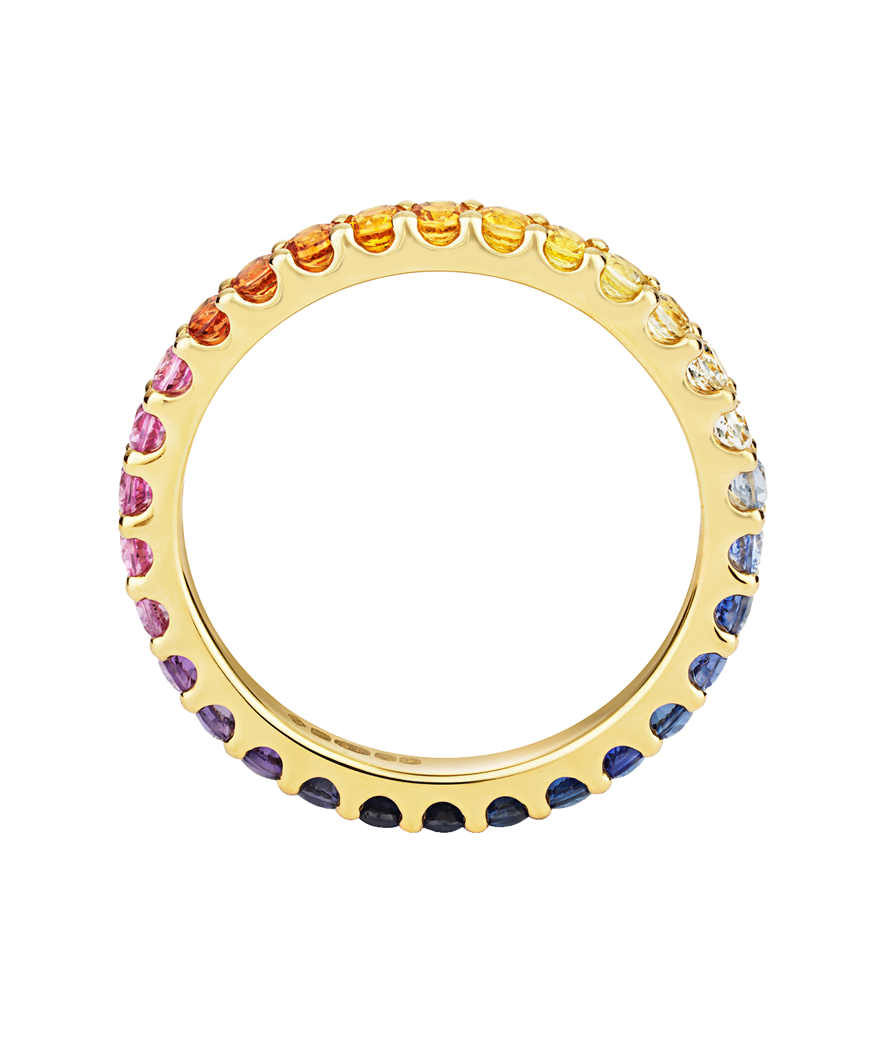 Rainbow Sempera Band 2mm - 18k Yellow Gold, Sapphire