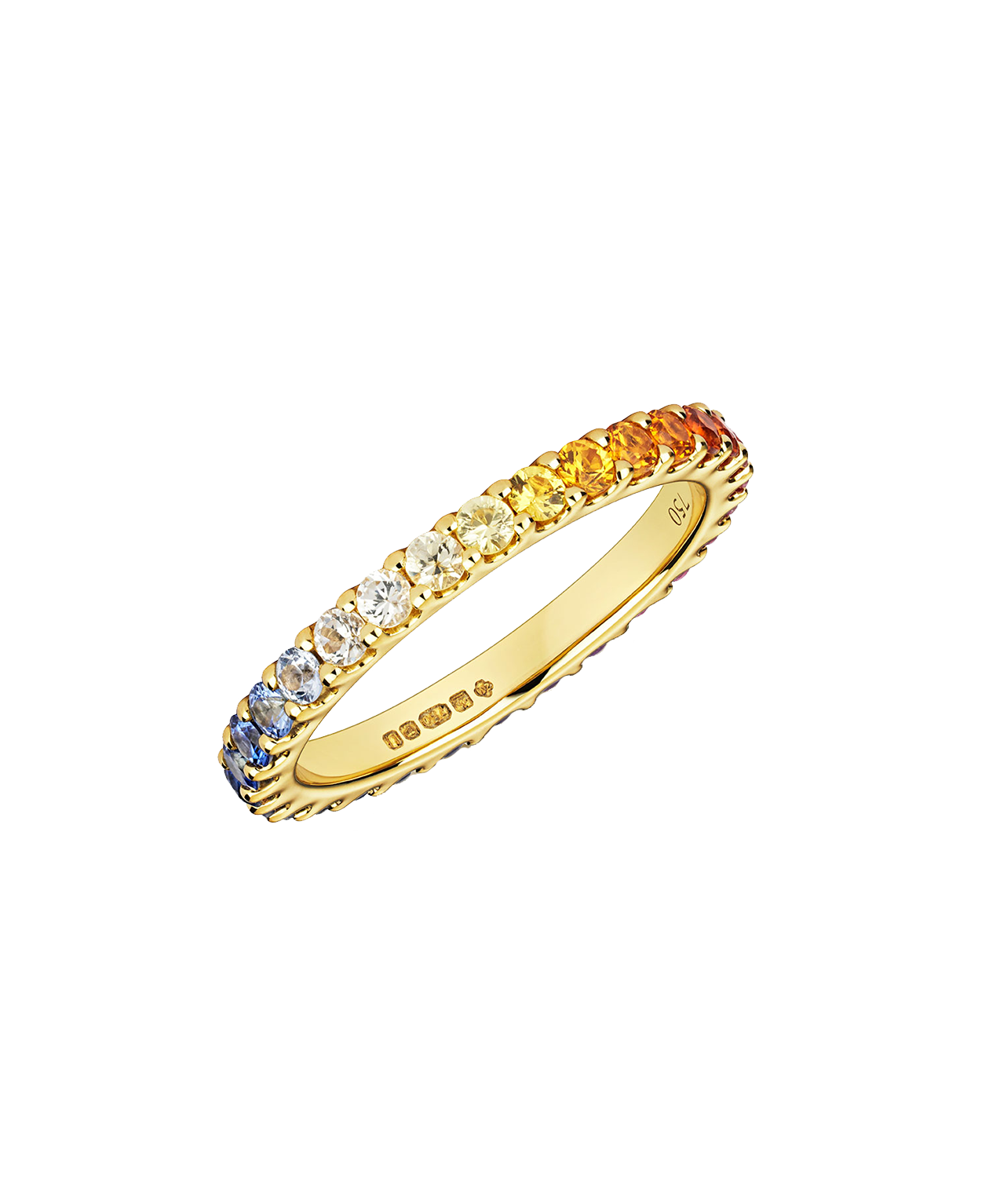 Rainbow Sempera Band 2mm - 18k Yellow Gold, Sapphire