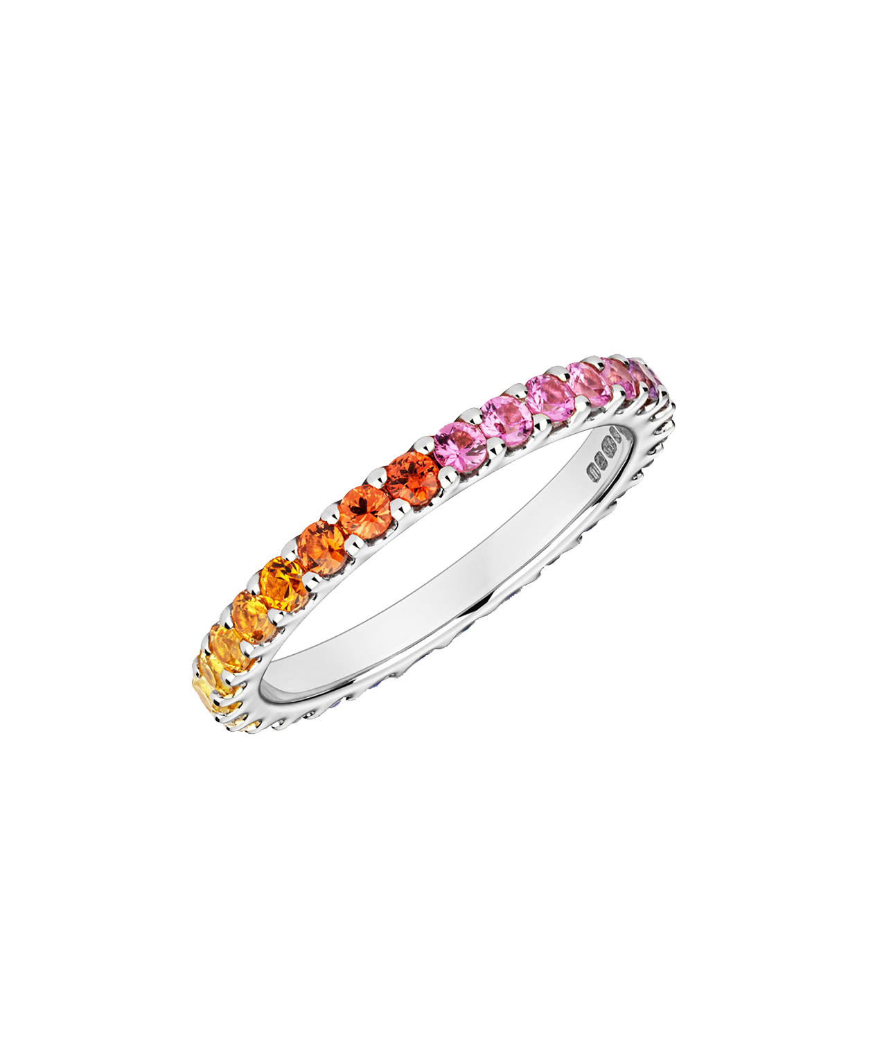 Rainbow Sempera Band 2mm - 18k White Gold, Sapphire