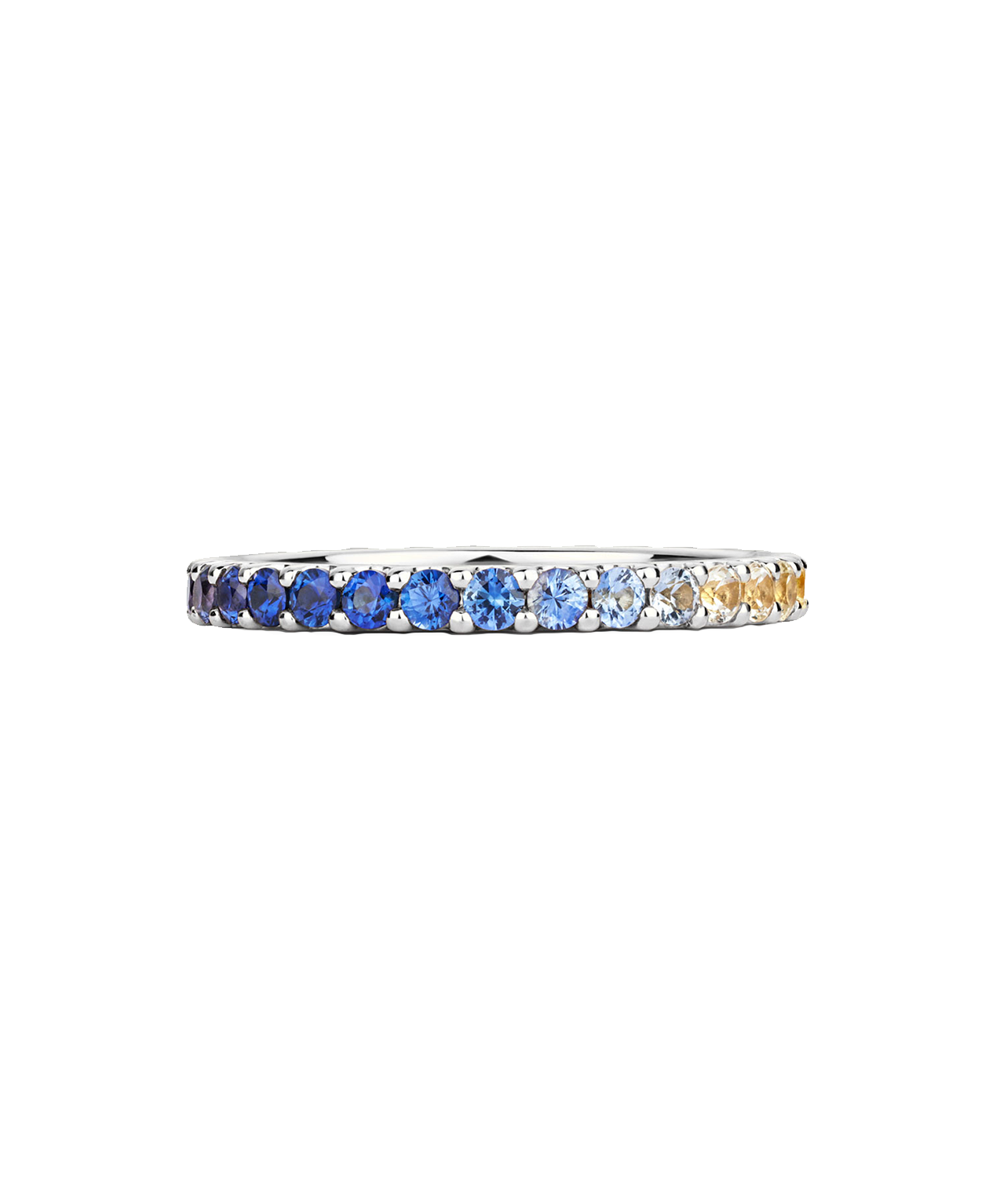 Rainbow Sempera Band 2mm - 18k White Gold, Sapphire