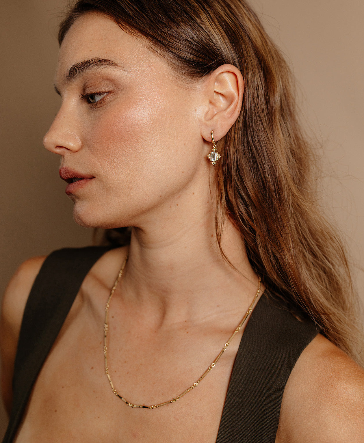 Ameena Chain (50cm) & Reya Hoops Gift Set - 22k Gold Vermeil