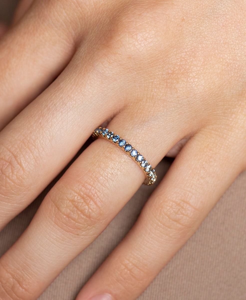 Sapphire Sempera Band - 18k Yellow Gold, Blue Sapphire