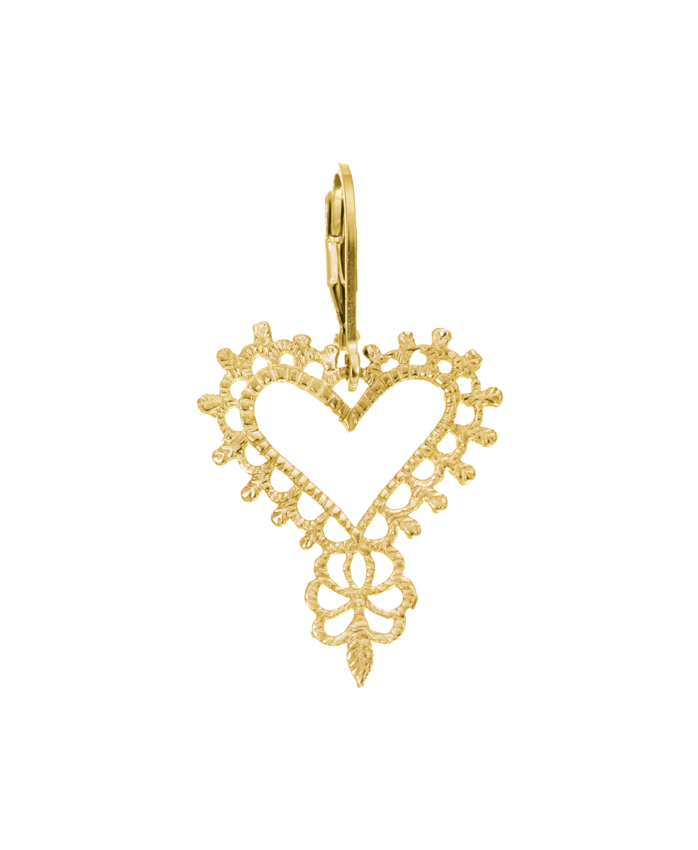 Single Gypsy Heart Earring - 22k Gold Vermeil