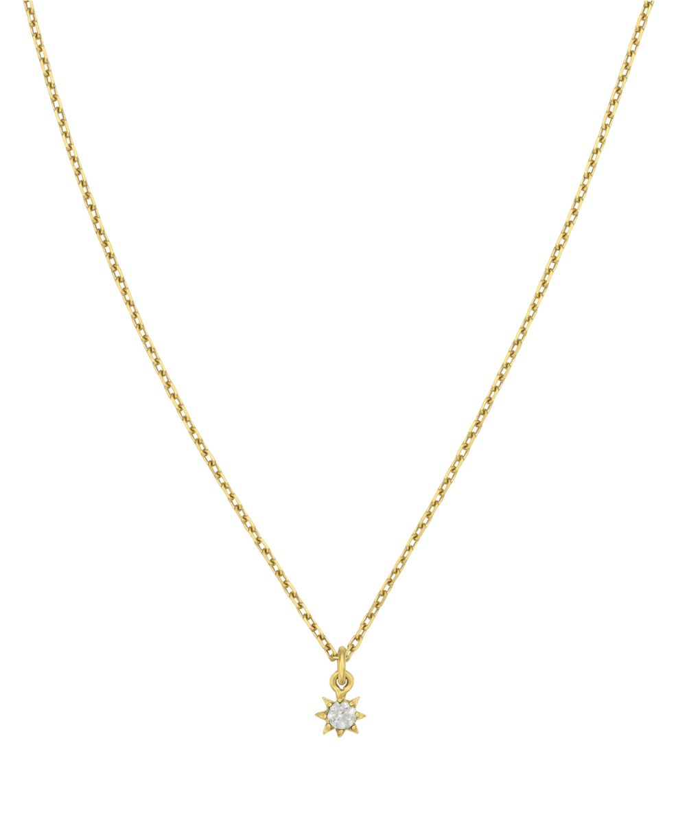 Stella Necklace - 22k Gold Vermeil, White Zircon