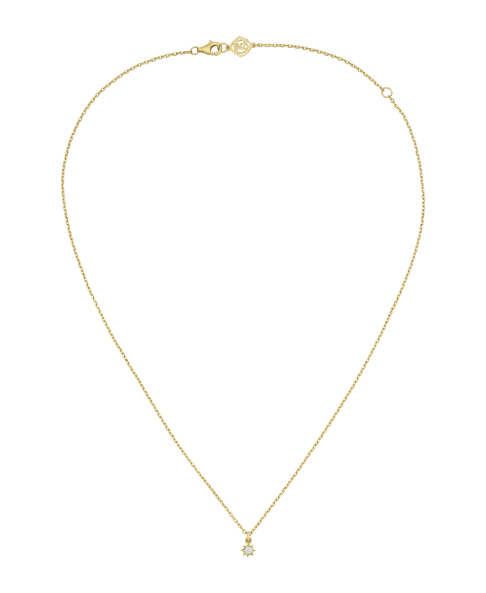 Stella Necklace - 22k Gold Vermeil, White Zircon