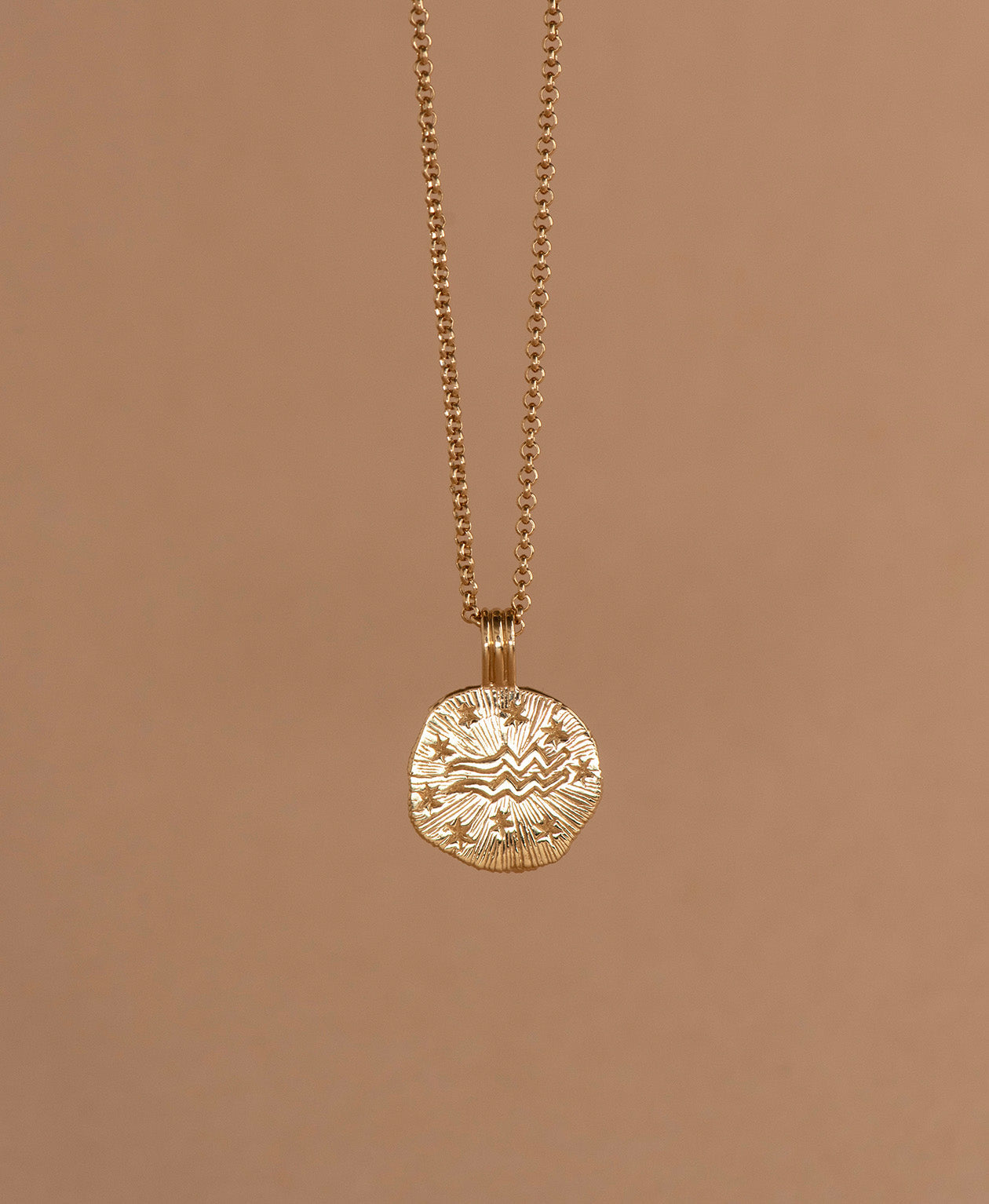 Sun in Aquarius Necklace - 22k Gold Vermeil
