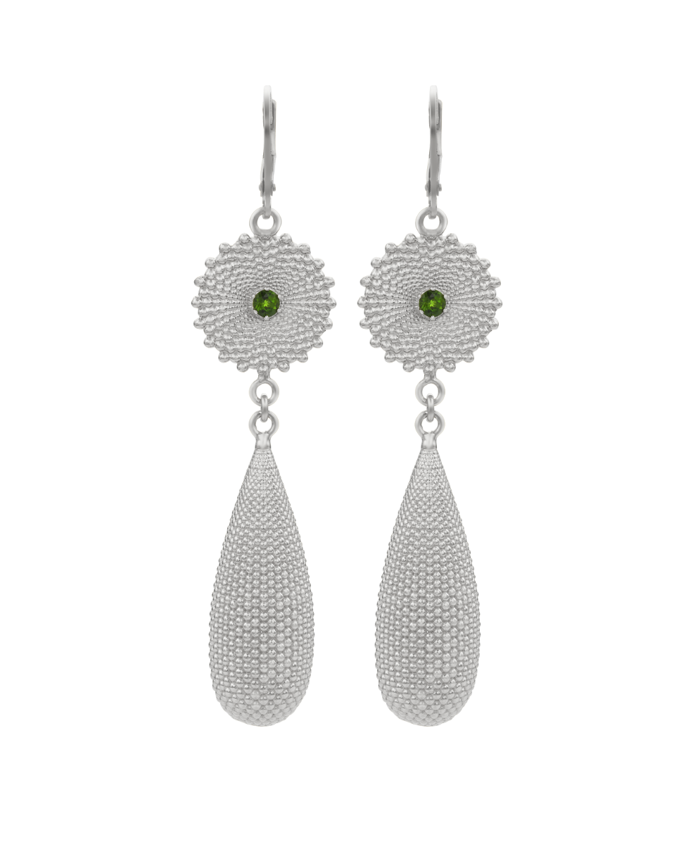 Sunshine Earrings - 925 Sterling Silver, Chrome Diopside