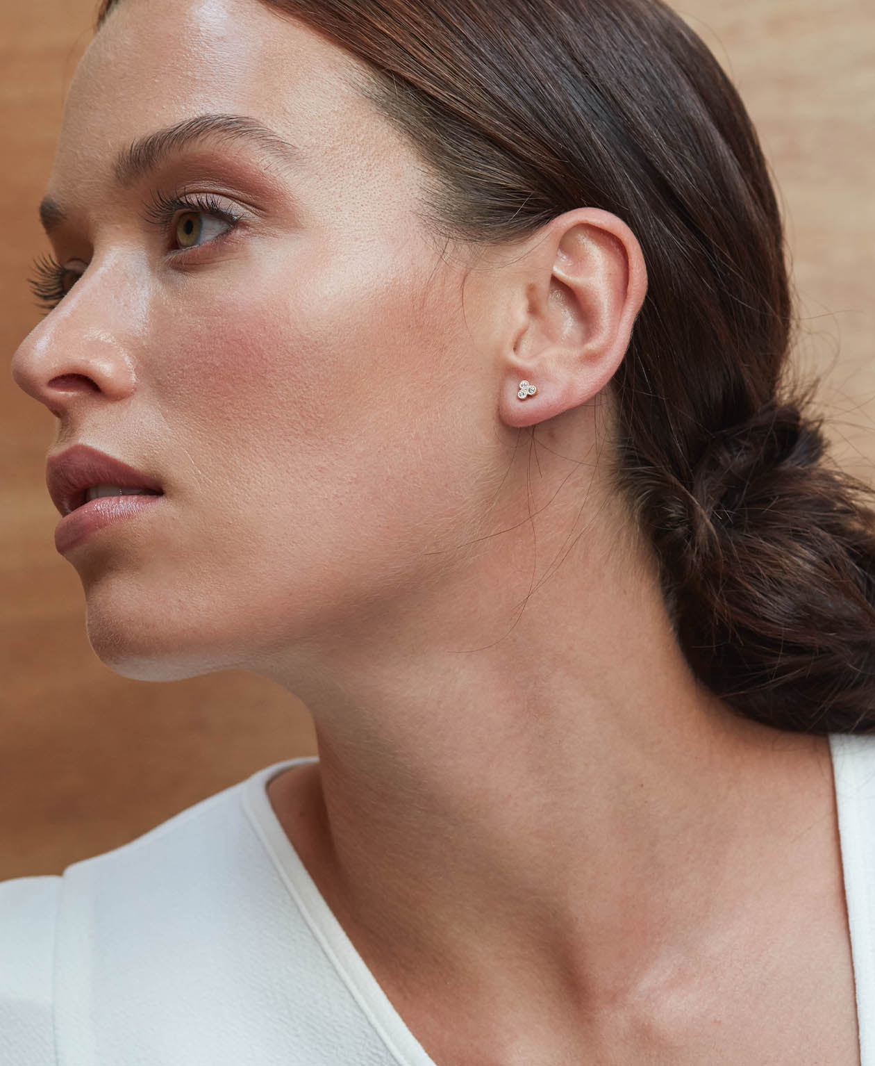 Three Friends 2mm Studs - 9k Yellow Gold, Lab Grown Diamond