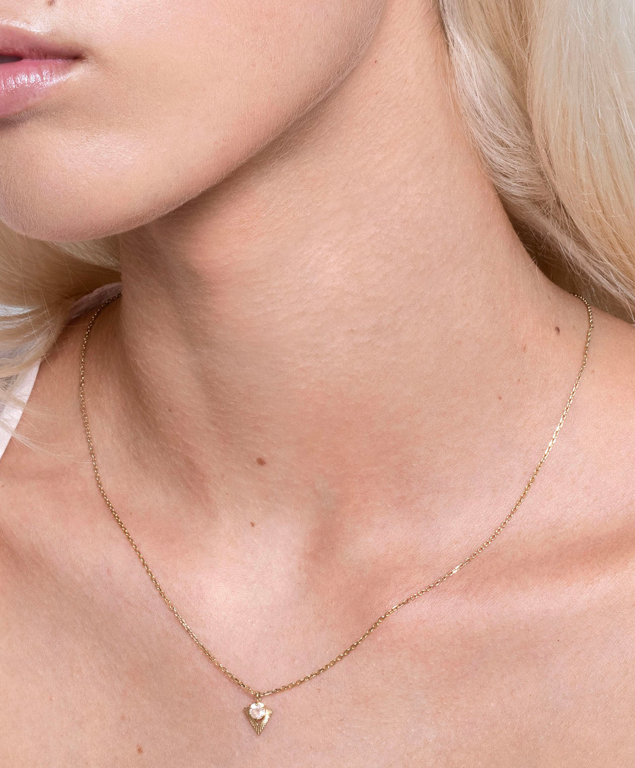 Violet Necklace - 22k Gold Vermeil, Rose Quartz