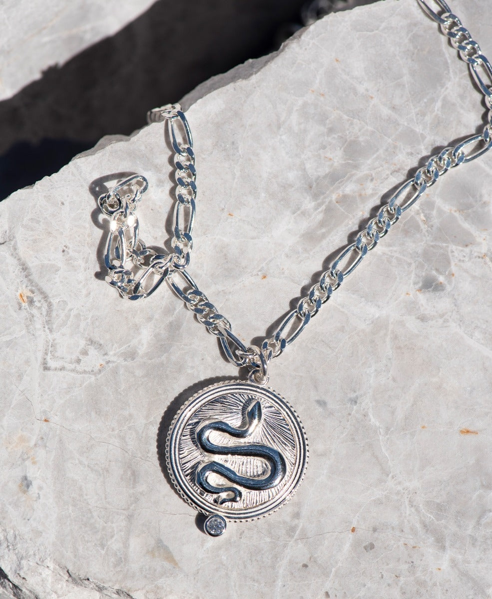 Wisdom Necklace - 925 Sterling Silver, White Zircon