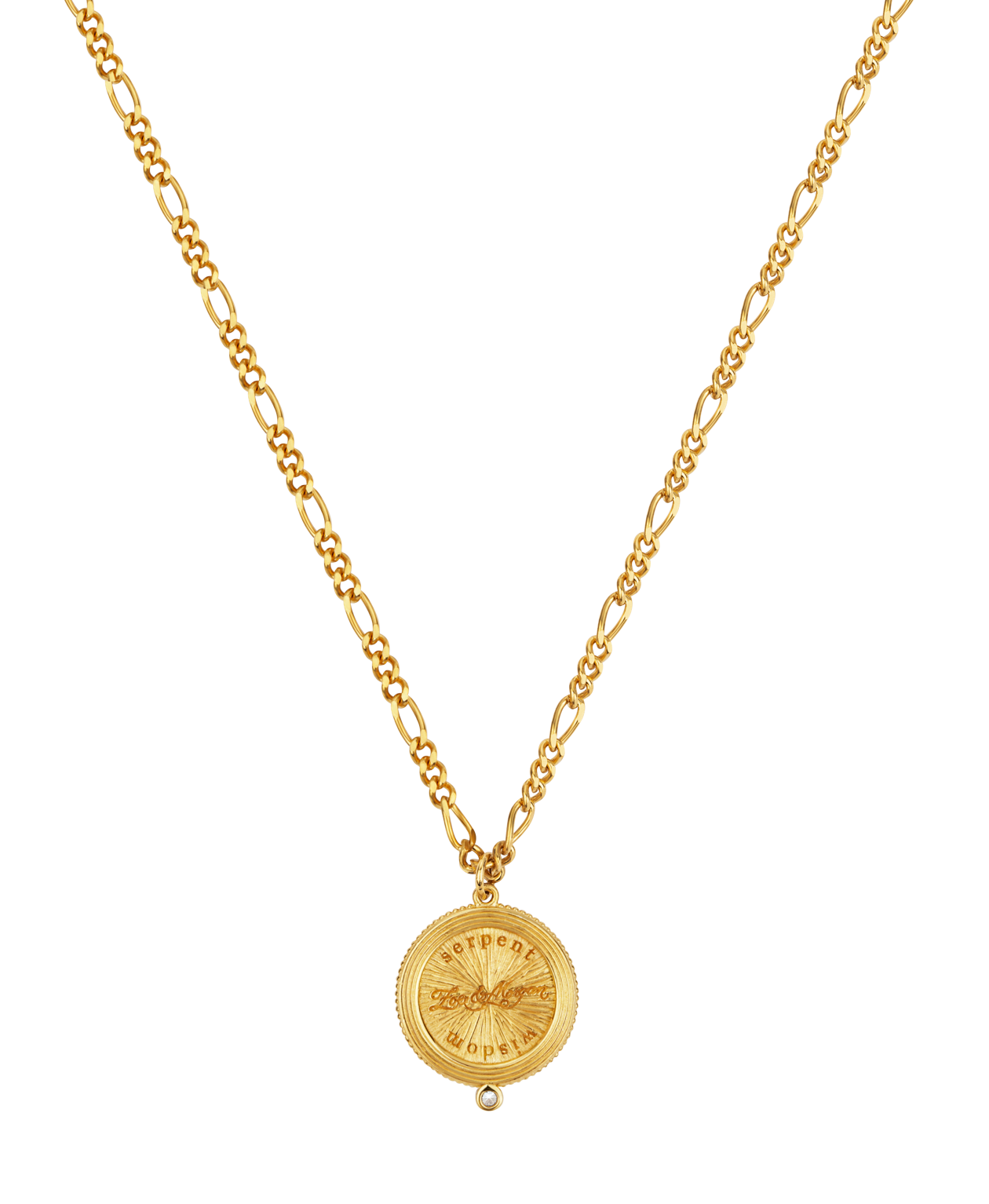 Wisdom Necklace - 22k Gold Vermeil, White Zircon