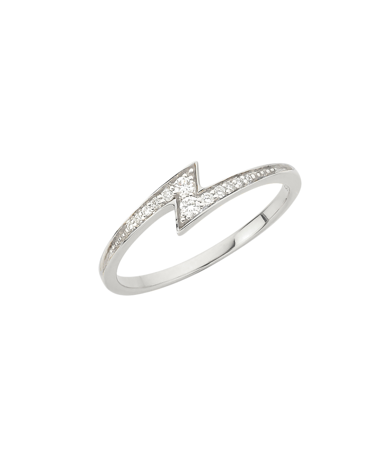 Zap Ring - 9k White Gold, Diamond