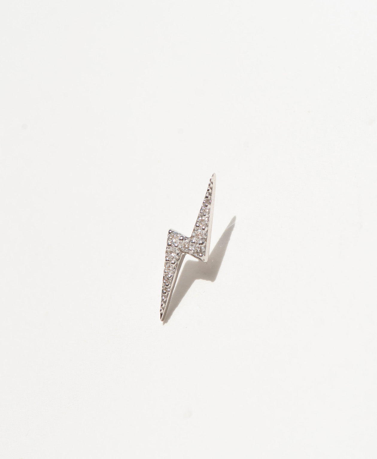 Zap Single Stud - 9k White Gold, Diamond