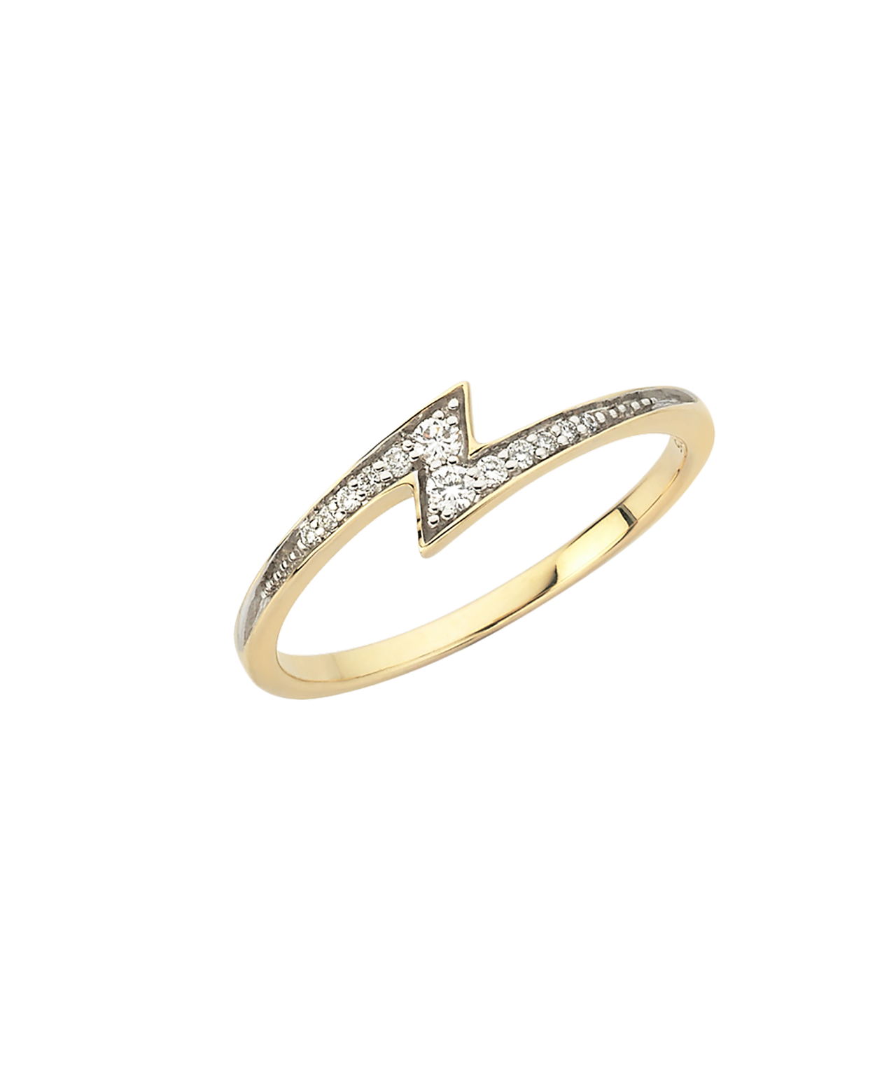 Zap Ring - 9k Yellow Gold, Diamond