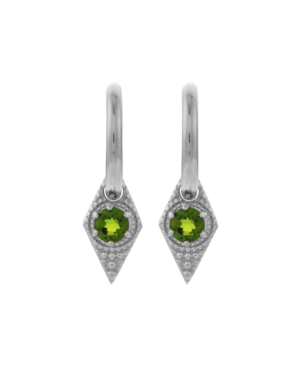 Zinnia Earrings - 925 Sterling Silver, Chrome Diopside