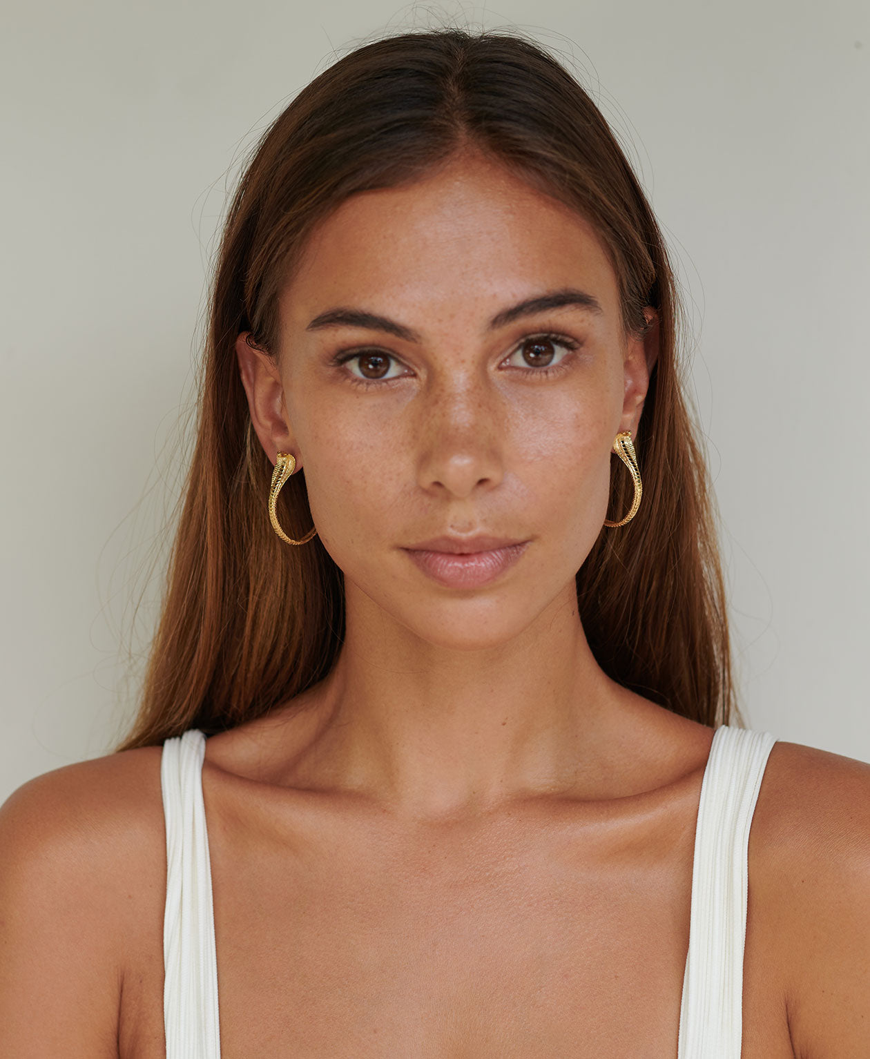 Protect Me Hoop Earrings - 22k Gold Vermeil